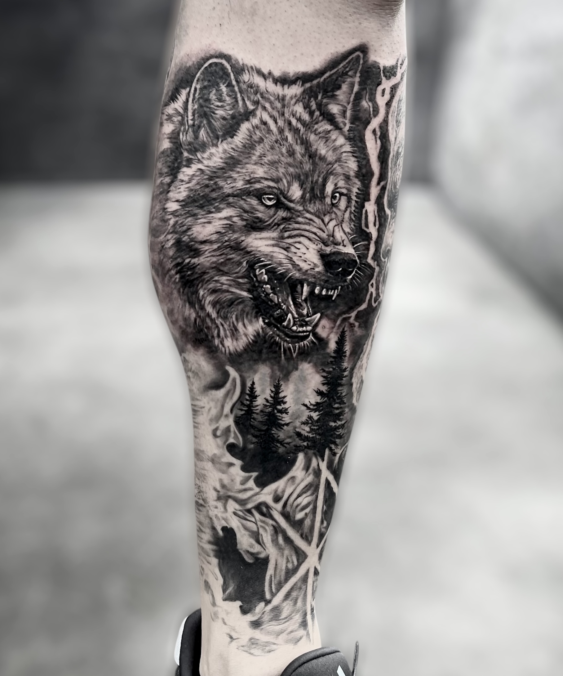 Black and grey tattoo by Marcel Joaquim
